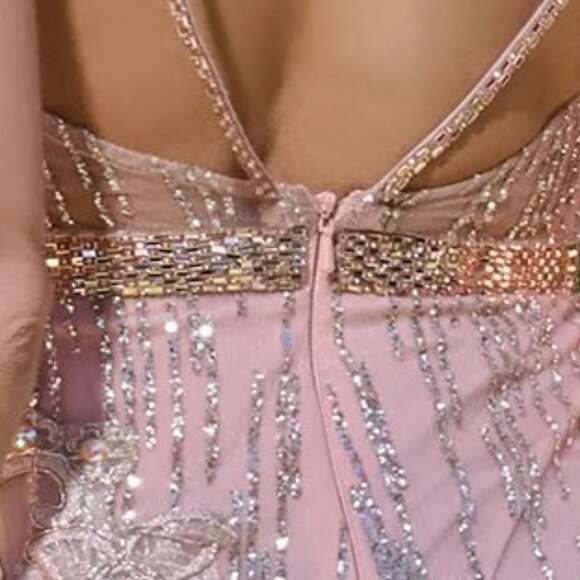 New Mermaid Sequins Embellished Mother Of Bride Gown w/ Beaded Straps GL2889 - Picture 11 of 13